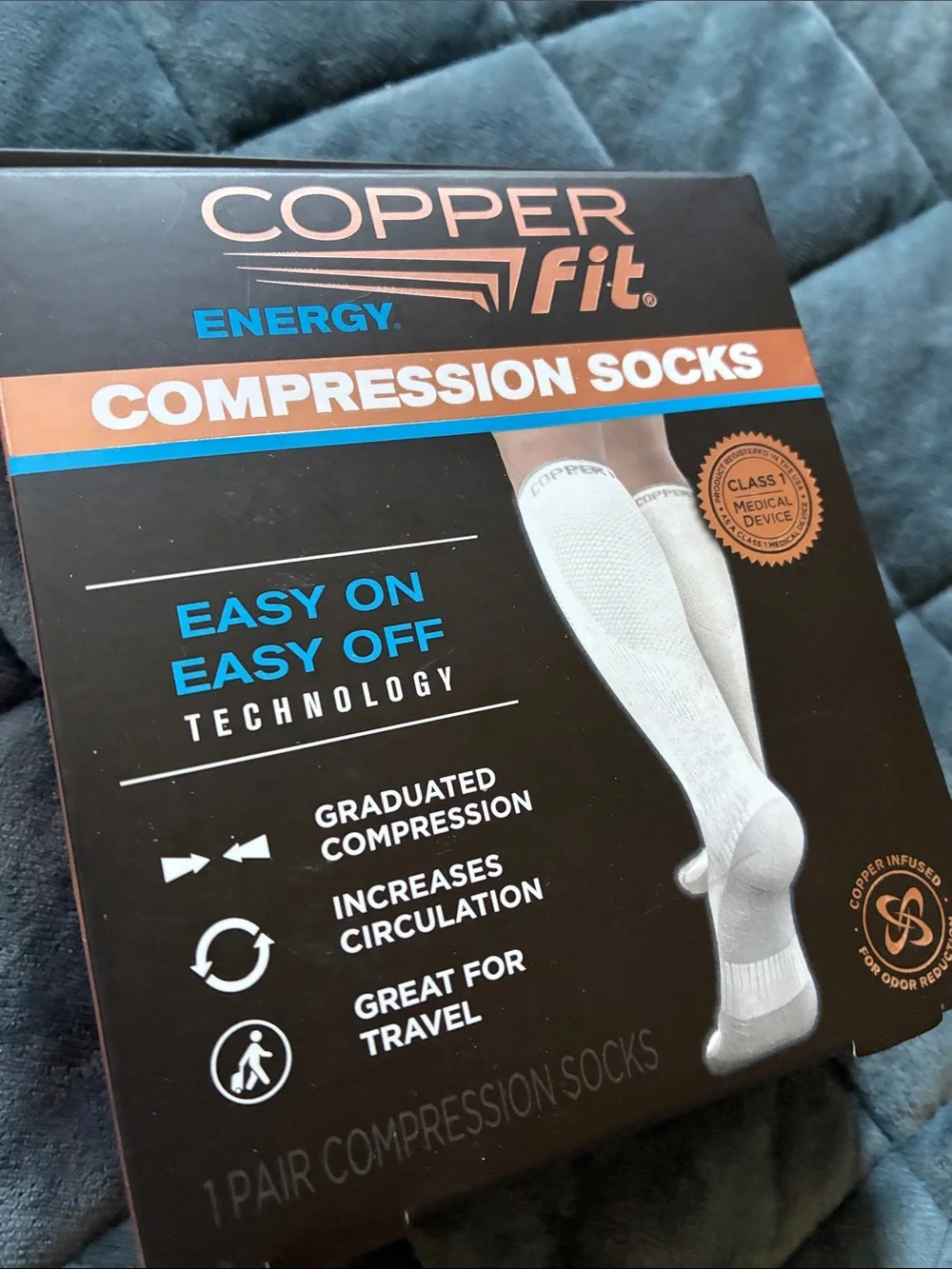 Copper Fit White Compression Socks for Women - Graduated Support